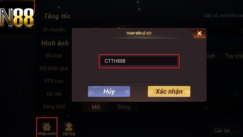 Cách Sử Dụng Giftcode Tại N88